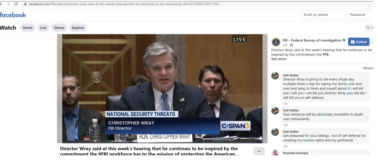 Threatening Facebook Post